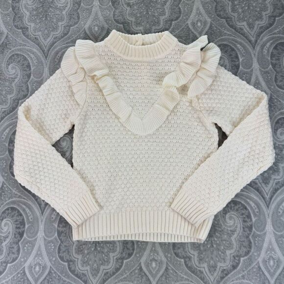 Girls Janie and Jack Textured Ruffle Sweater - Picture 1 of 3